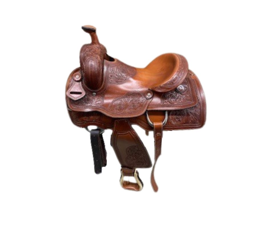 15&quot; Floral Tooled Roping &amp; Working Saddle