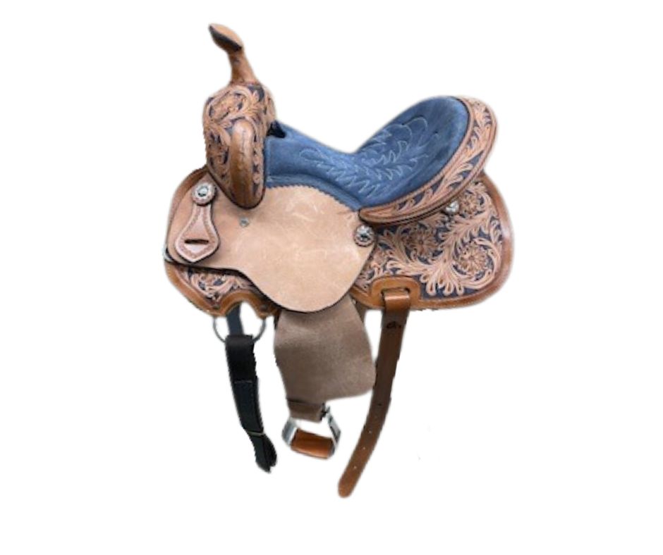 14&quot; Floral Tooled Barrel Saddle