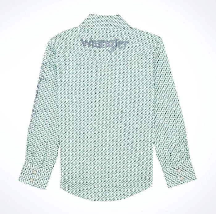 Boy's Wrangler Logo LS Western Snap Shirt