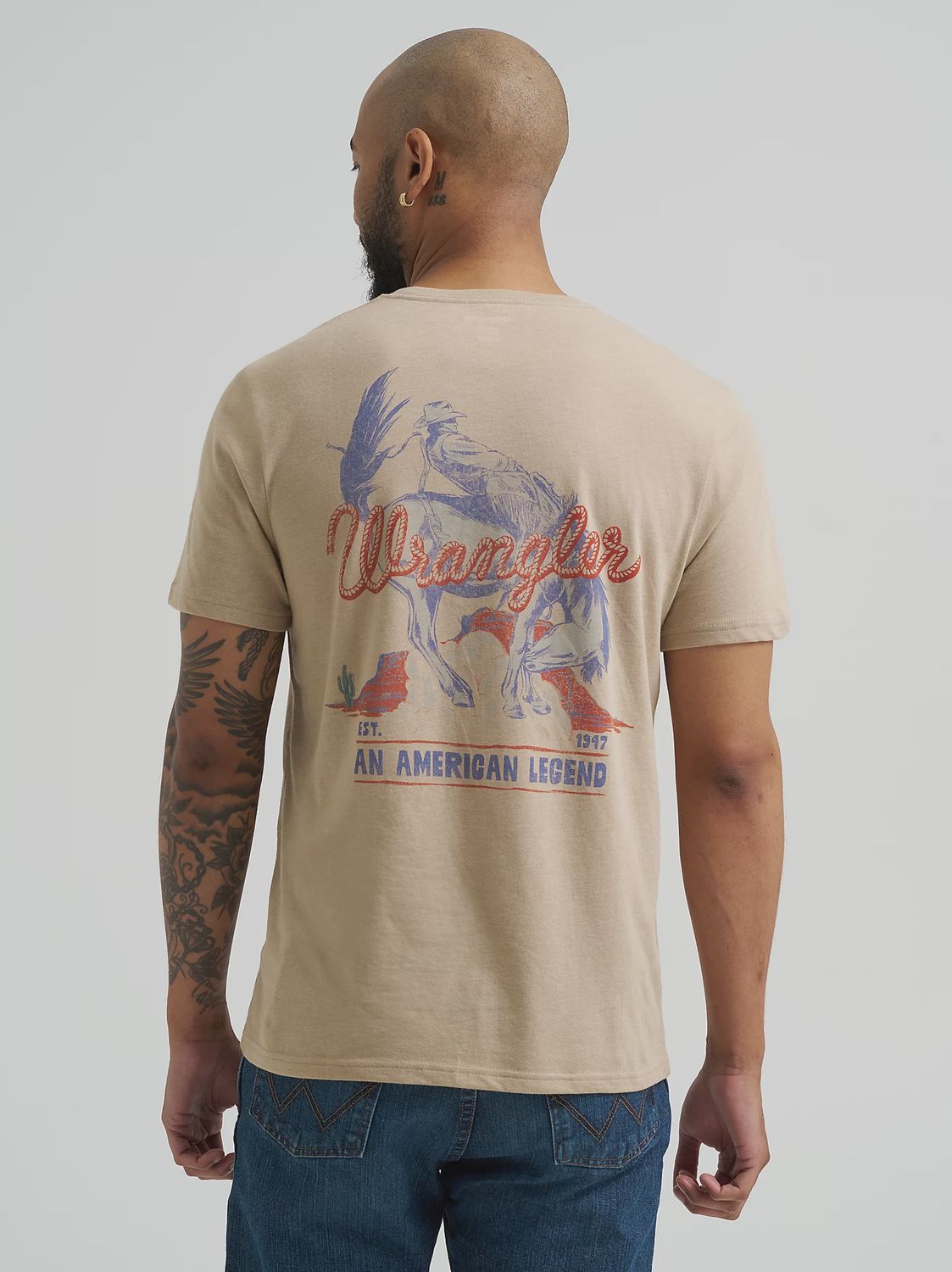 Men&#39;s Wrangler Bucking Cowboy Back Graphic T-Shirt