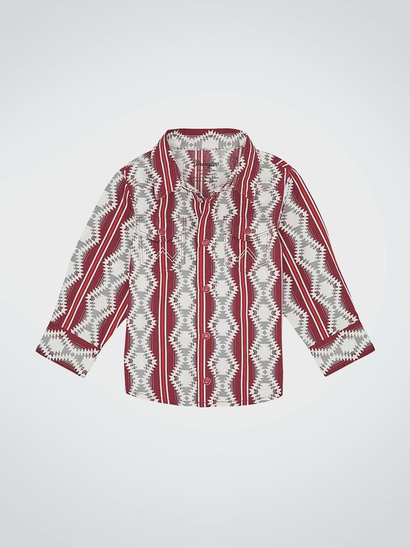 Little Boy&#39;s Checotah Long Sleeve Western Snap Shirt