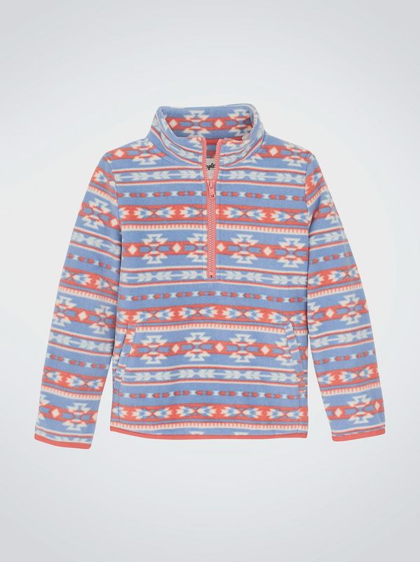 Girl&#39;s Southwest Quarter-Zip Sherpa Pullover
