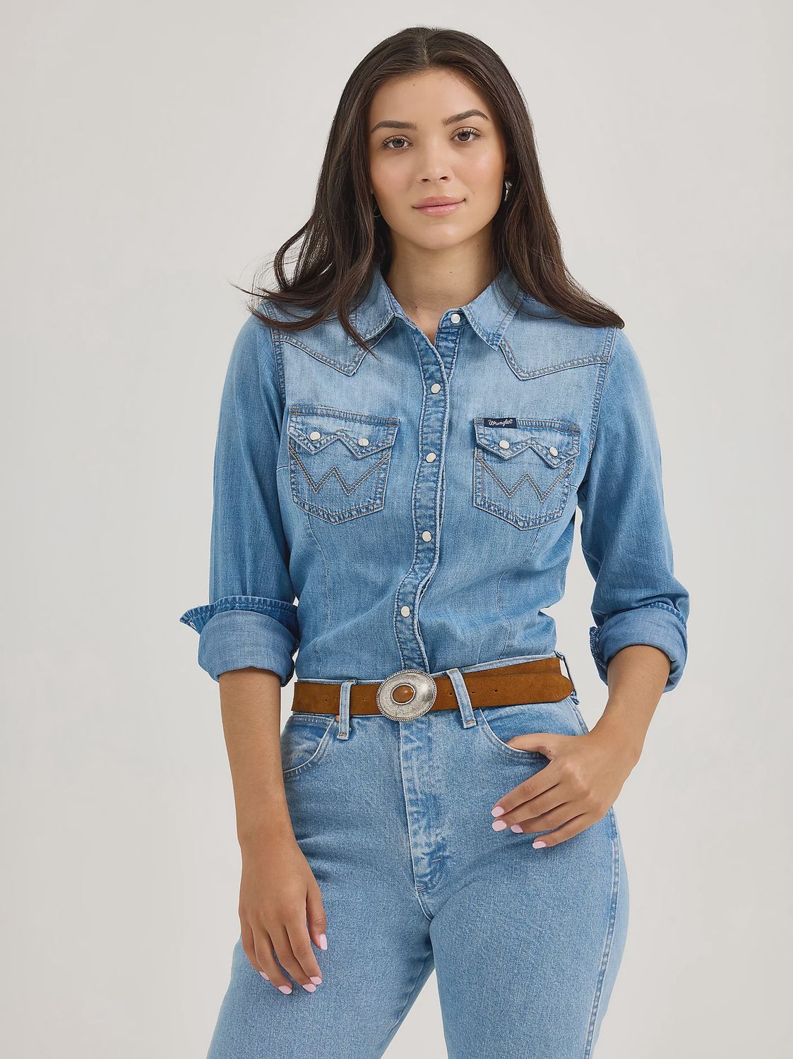 Women&#39;s Wrangler Denim Cowboy Snap Shirt