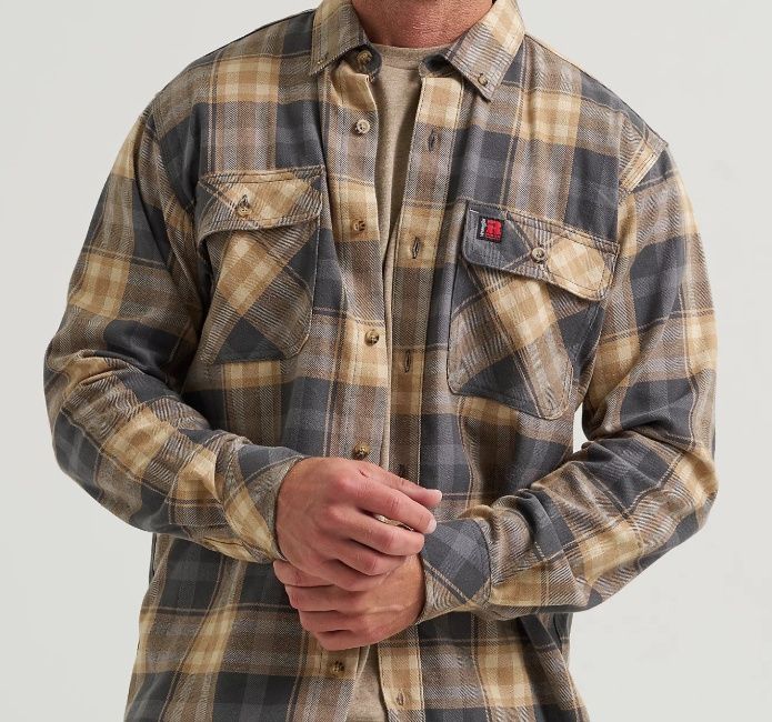 WranglerÂ® RIGGS WorkwearÂ® Flannel Foreman Plaid Work Shirt
