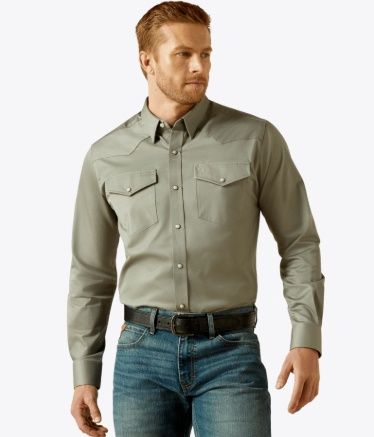 Solid Twill Fitted Shirt