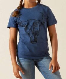 Ariat Girl&#39;s Navy Heather Bull Night Sky T Shirt