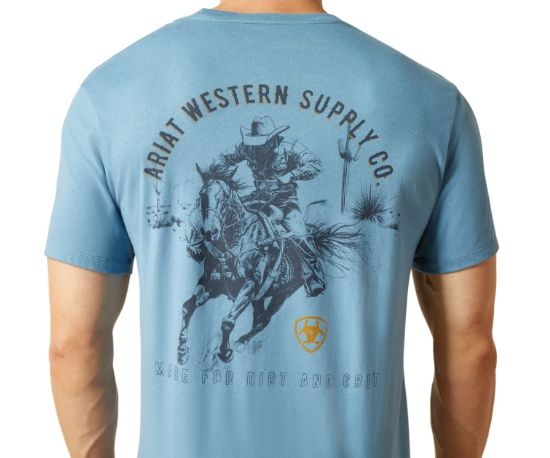 Ariat Men&#39;s Blazing Saddle Graphic Coronet Blue T-Shirt