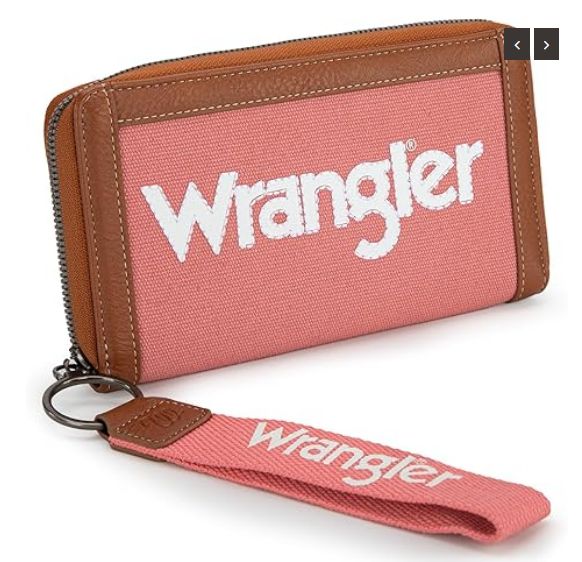 Wrangler Logo Wallet/Wristlet -Multiple Colors, Color: Pink