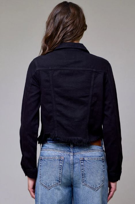 Rebel - Blk Frayed Fitted Jacket