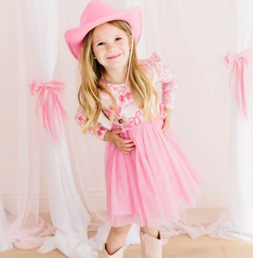 Coquette Bow Long Sleeve Tutu Dress