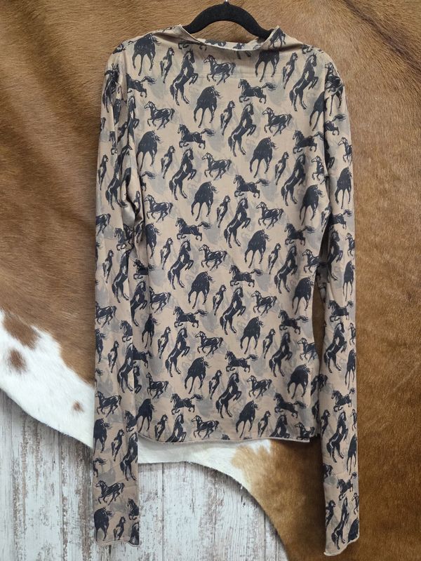 Western Horse Mesh Top