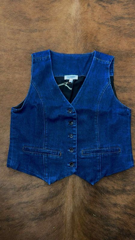Denim Button Down Vest