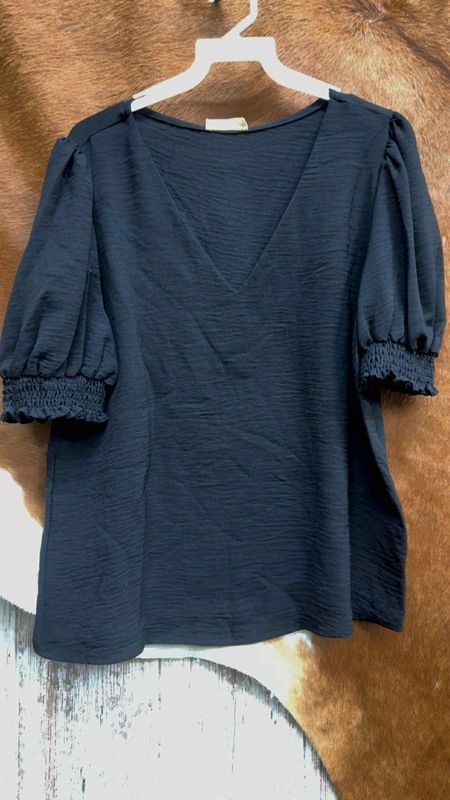 Short Sleeve Smocked Blouse