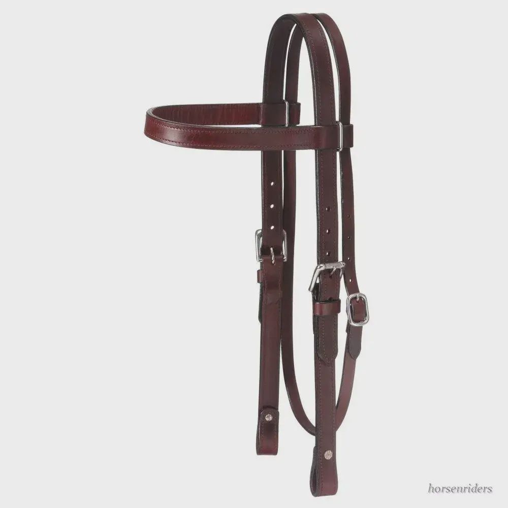 King Series Leather Draft  Browband Headstall, Color: Dark Oil