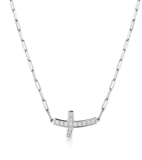 Lean on Me Crystal Cross Necklace