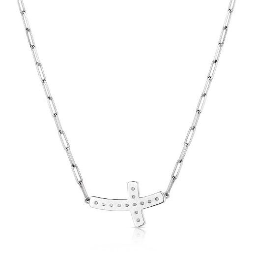 Lean on Me Crystal Cross Necklace