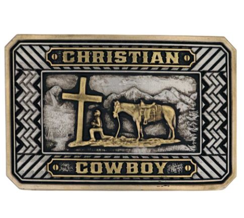 Beaming Christian Cowboy Attitude Buckle