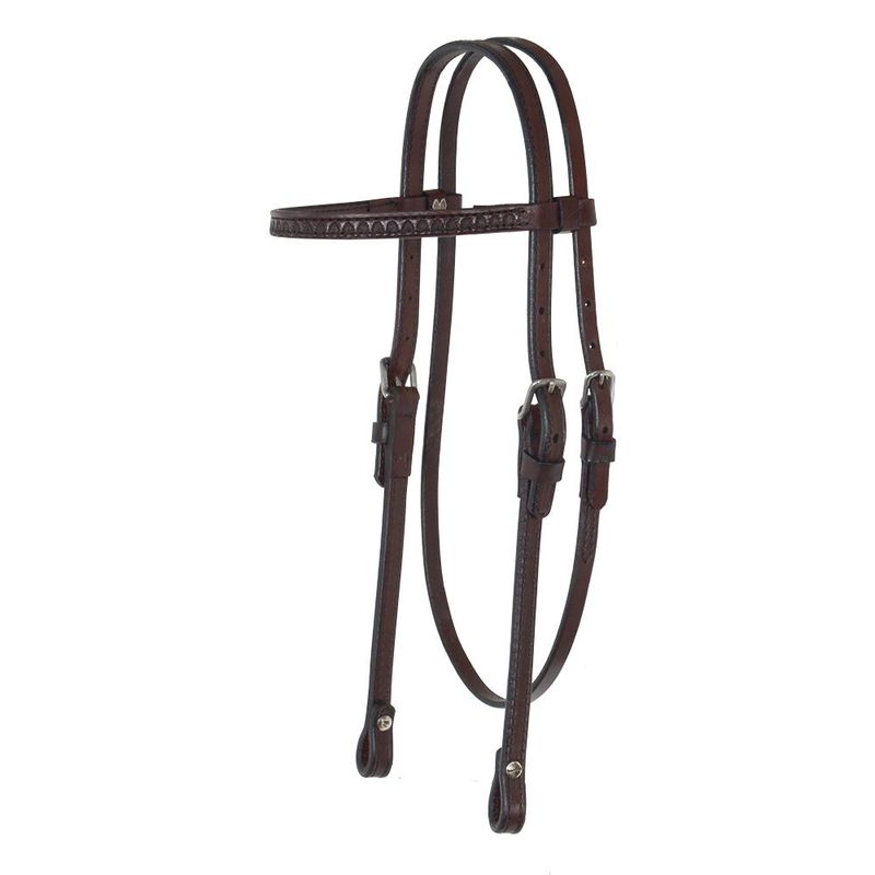 Shell Tooled Browband Headstall, 5/8"