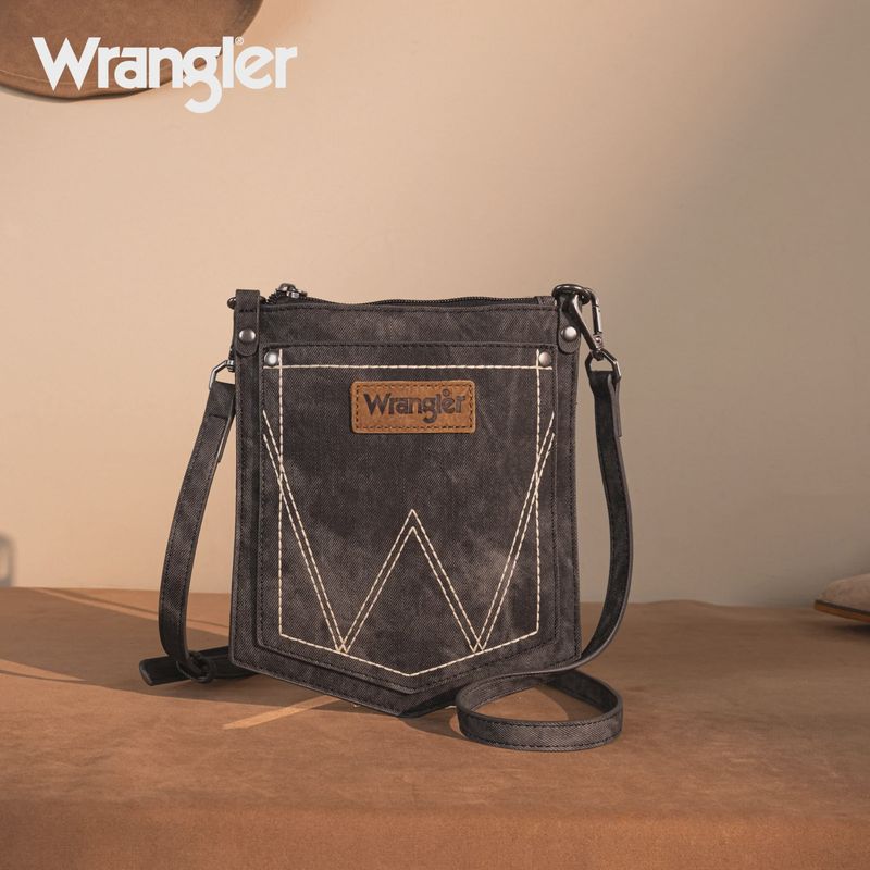 Wrangler "W" Stitch Water Repellent Denim Pocket Crossbody-Various Colors