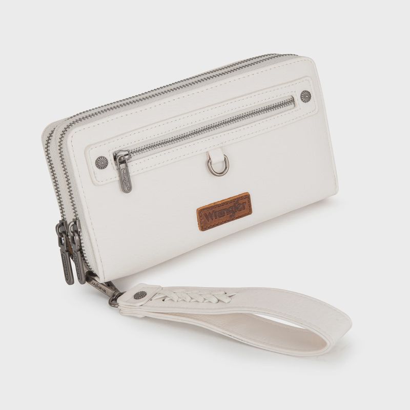 Wrangler Dual Zipper Compartment Large Wallet