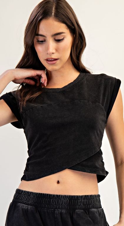 Aubrey Short Sleeve Wrap Top