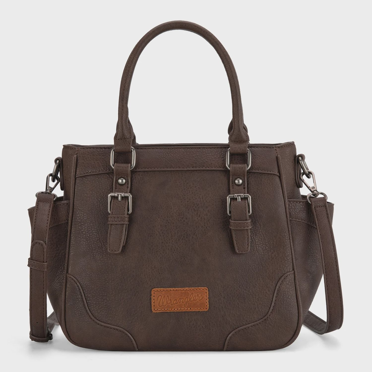 Wrangler Carry-All Buckle Tote/Crossbody, Color: Coffee