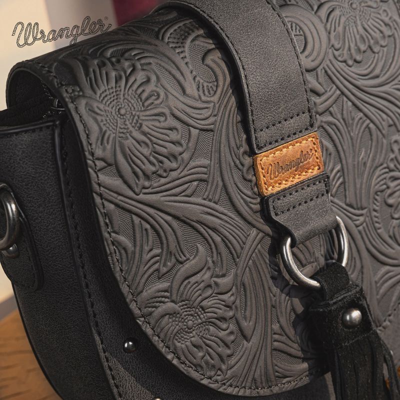 Wrangler Western Tooled Saddle Bag-Various Colors