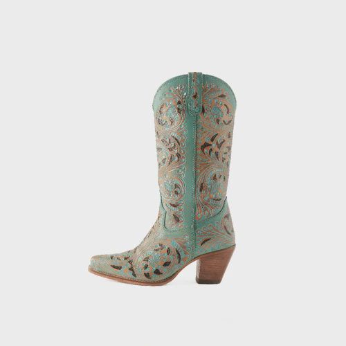 Kasiopeah Turq Hand Tooled Boots
