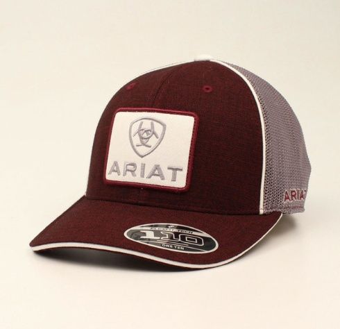 Ariat Mens Burgundy &amp; Grey Snapback Cap