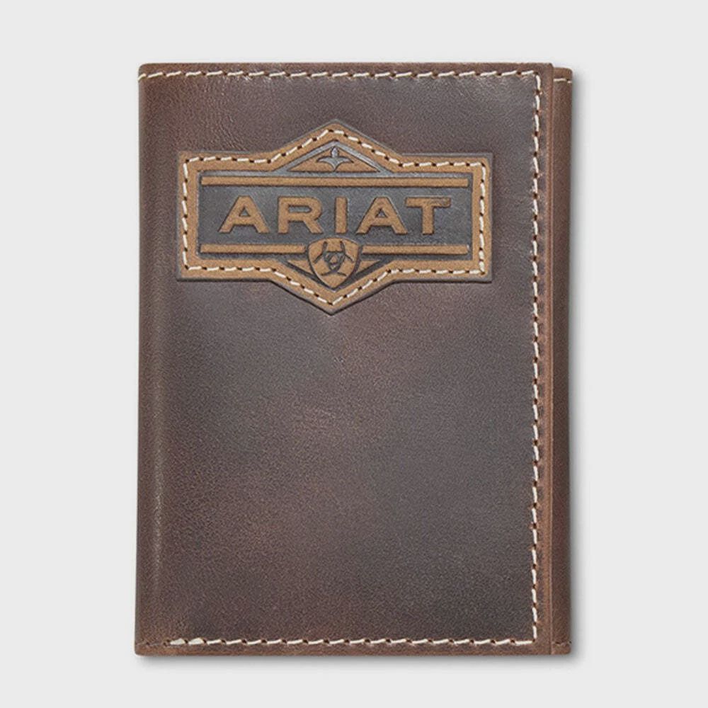 Ariat Trifold Leather Wallet with Ariat Patch