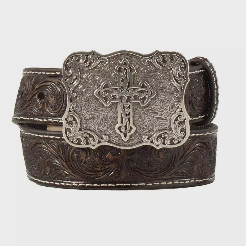 Youth Western Embossed Belt w/Cross Buckle