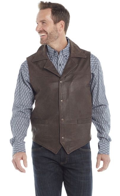 Antique Finished Lamb Nappa Vest W/ Concealed Carry Pocket