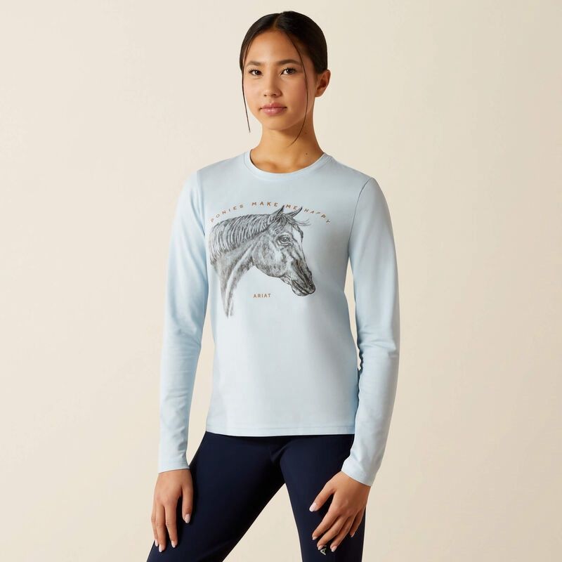 Youth &quot;Ponies Make Me Happy&quot; LS Tee