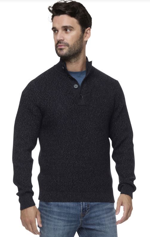 Denver 1/4 Button Down Mock Sweater