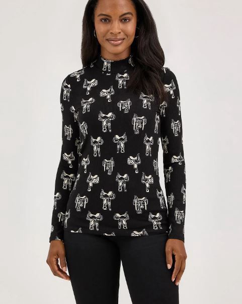 Giddy Up Mock Neck Shirt