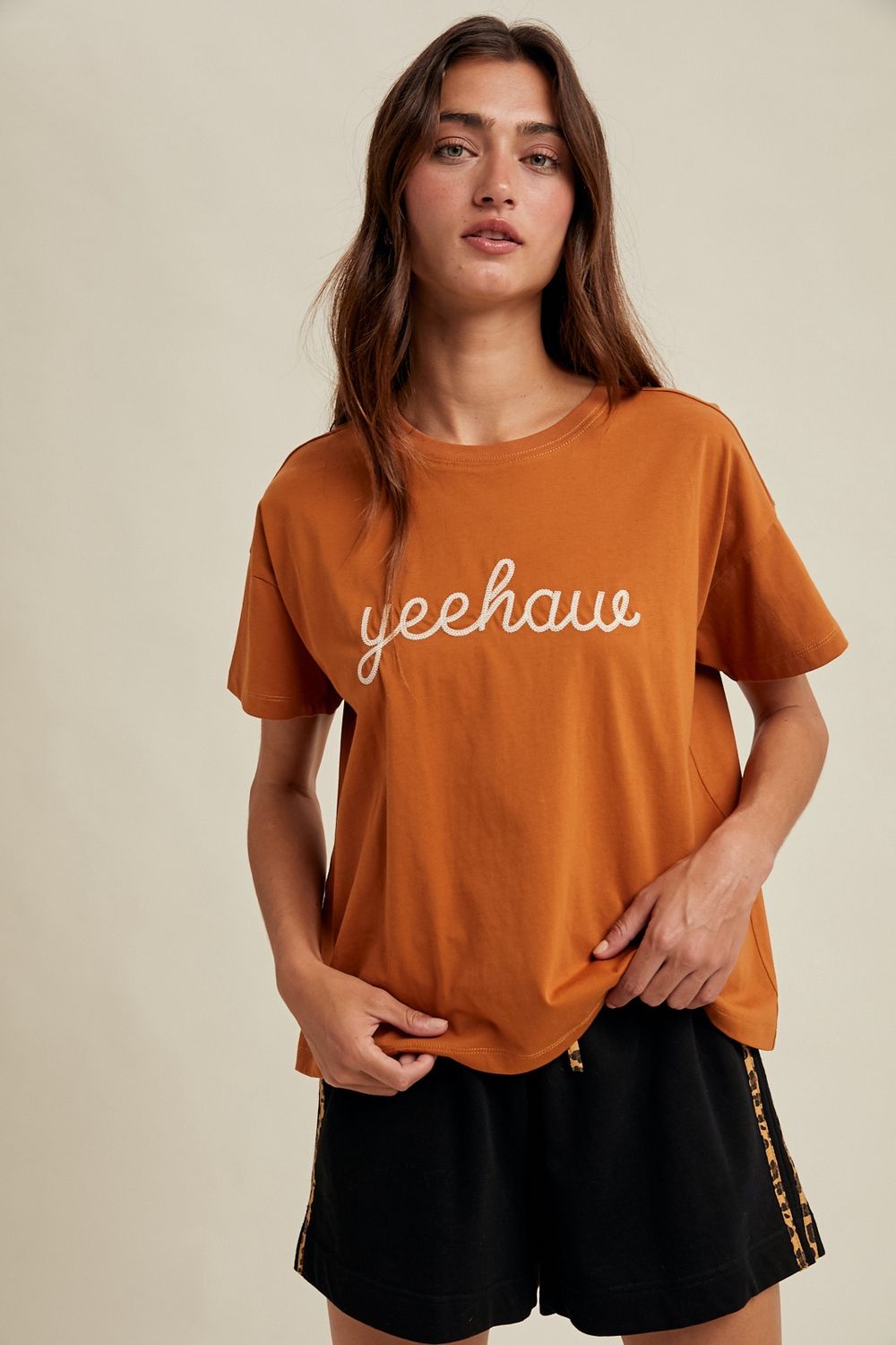 Yeehaw Stitched Knit Tee