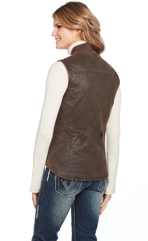 Zip Front Enzyme Washed Cotton Vest w/ Concealed Carry Pocket