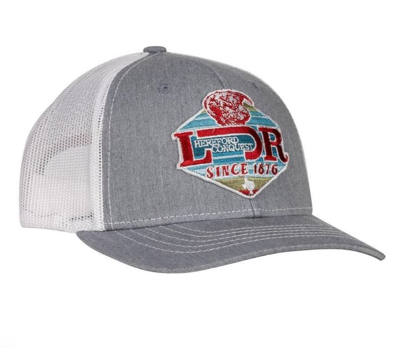 Lazy J Ranch Heather Grey &amp; White Conquest Youth Patch Hat