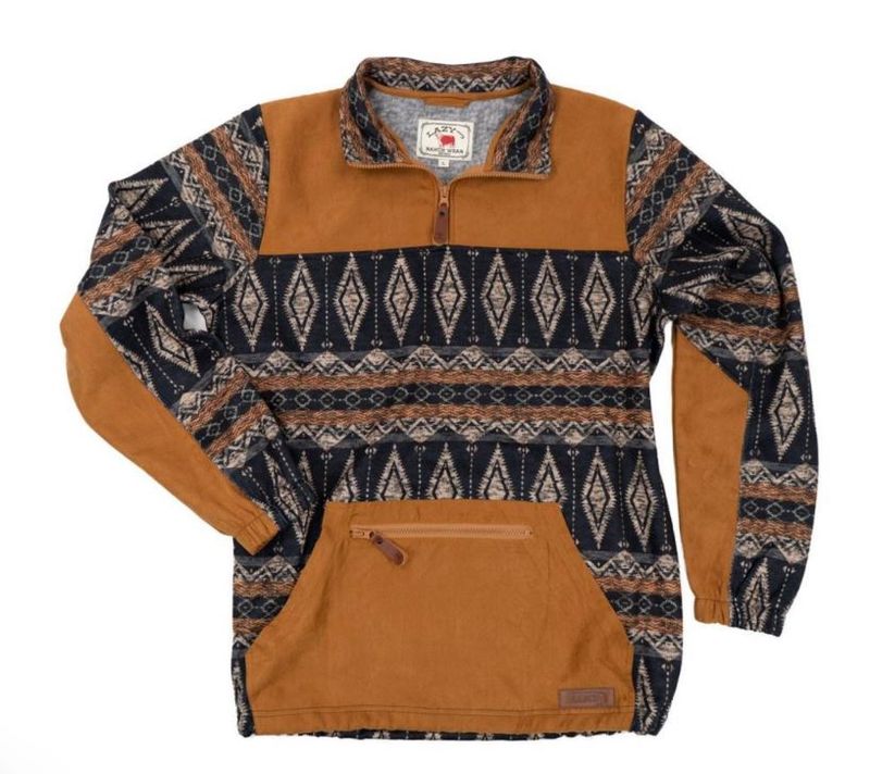 Lazy J Ranch Men&#39;s Aztec Blocked 1/4 Zip Knit Pullover