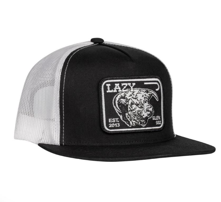 Lazy J Ranch Black Elevation Trucker Hat, Color: Black/White