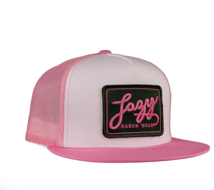 Lazy J Ranch Breakaway Trucker Hat, Color: White/Pink