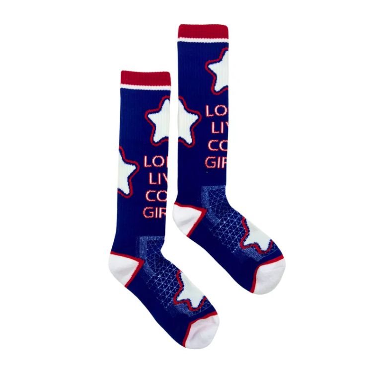 Long Live Cowgirls Red/Blue Performance Socks