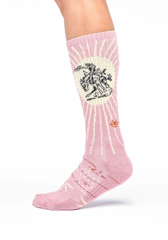 Fringe Bucking Dusty Pink Western Cowgirl Performance Socks