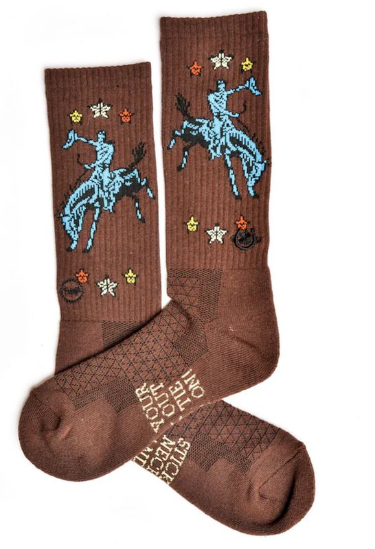 Fringe Long Live Brown Western Cowboy Performance Socks