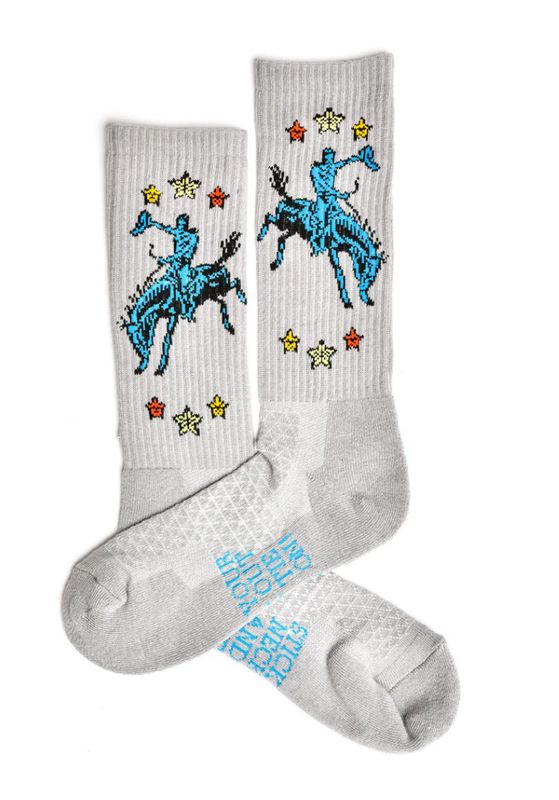 Fringe Long Live Grey Western Cowboy Performance Socks