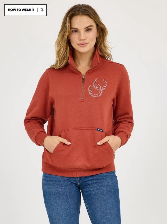 Cowgirl Flair - Women&#39;s Western Quarter Zip Sweatshirt