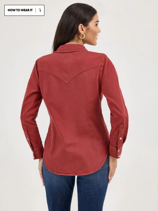 Women's Wrangler Colorwash Slim Western Snap Shirt