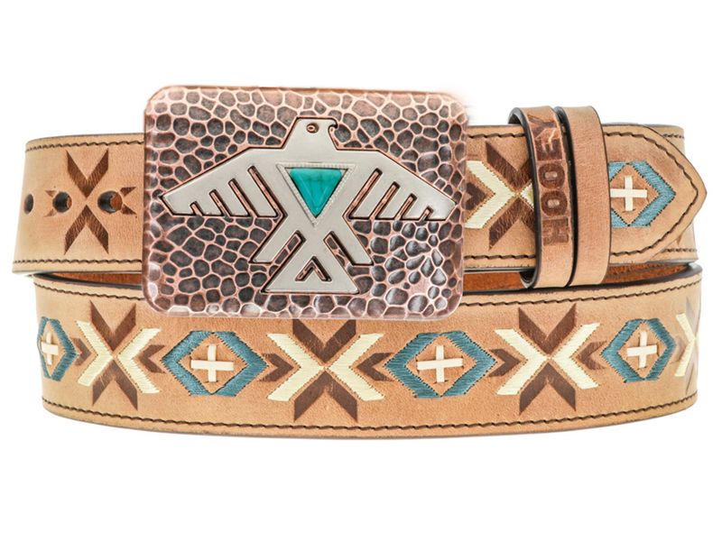 &quot;Aquila&quot; Tan w/Brown &amp; Cream Stitching Belt