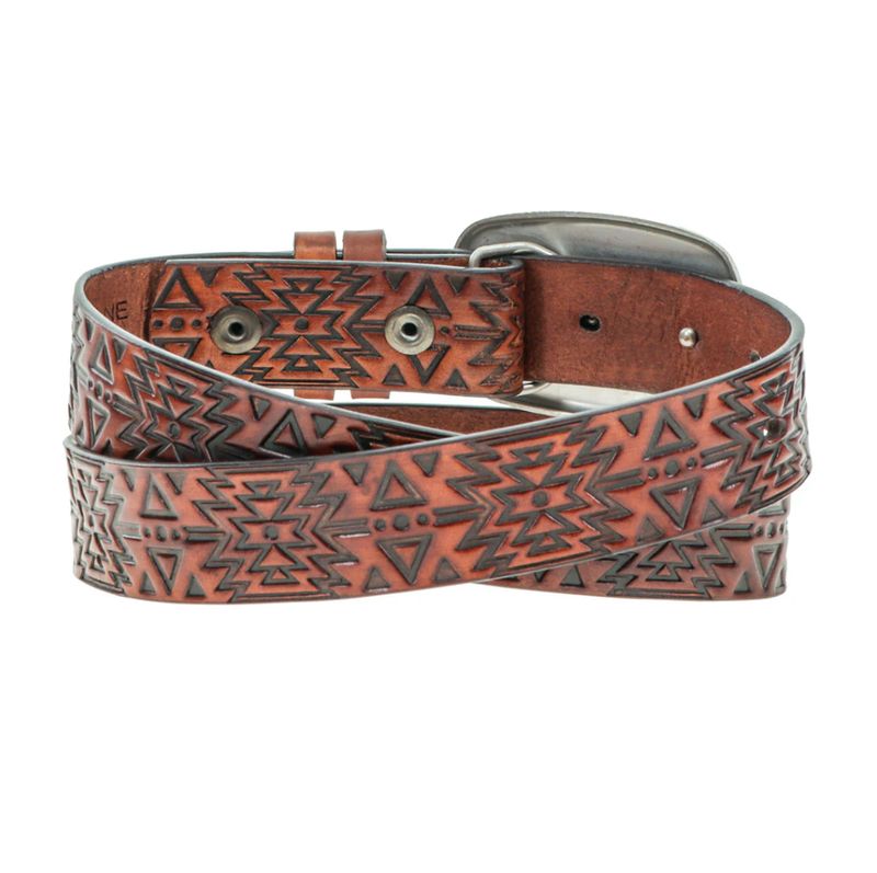 Youth Girls "Dakota" Original Hooey Belt Brown/Black w/Aztec