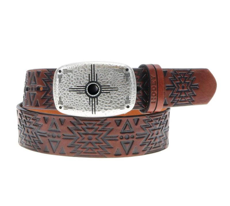 &quot;Dakota&quot; Original Hooey Ladies Belt Brown/Black w/Aztec